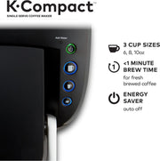 Single-Serve K-Cup Pod Coffee Maker, Black, 2.3