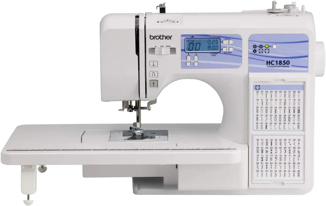 Brother HC1850 sewing and quilting machine, 185 built-in stitches, LCD display