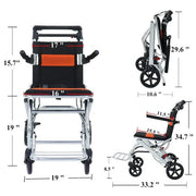 Ultra-Light Portable Folding Wheelchair, Travel-Friendly with Handbrake, 220 lbs Capacity, Ideal for Elderly & Children, 34.232.6 Unfolded Dimensions