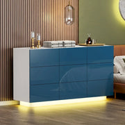 9 Drawers Chest Of Dresser Storage Tower Cabinet Bedroom Organizer with Light