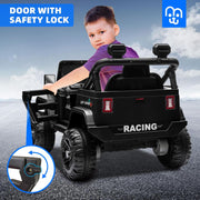 12V Kids Electric Ride on Truck Car Remote Control, Twin 35W Motors 3.5MPH Max Speed, Bluetooth USB Music Player, 4 Wheels Suspension LED Lights Safety Belt, Gift for Boy & Girl-Rosy