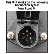 Heavy Ranger MUTT Portable Water Resistant Trailer Light Tester, 7 Way Round Pin, Short Circuit Protection