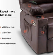 Heated Lift Recliner for Seniors with USB & Cup Holders