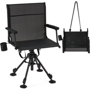 Danrelax 360 Silent Camo Hunting Blind Chair, Armrests, Side Pouch, Telescopic Legs
