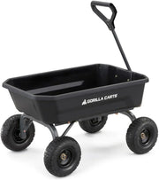 7GCG-NF Heavy-Duty Poly Dump Garden Cart with No-Flat Tires, 7 Cubic Feet, 1200-Pound Capacity, Black, Amazon Exclusive