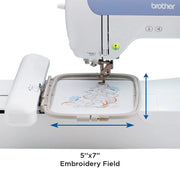 Brother PE800 Computerized Embroidery Machine, 5′′x7′′ Area, LCD Screen, 138 Designs, USB, 11 Fonts