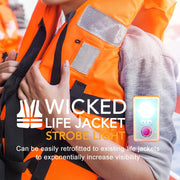 Life Jacket LED Strobe Light for Emergency Overboard Survival; Water Activated High Intensity Beam Long Range Rescue (4 Pack)
