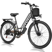 Vivi Electric Bike 26" City Commuter Electric Bike 48V 500W Step - Through Electric Bike 19.8MPH Electric Cruiser