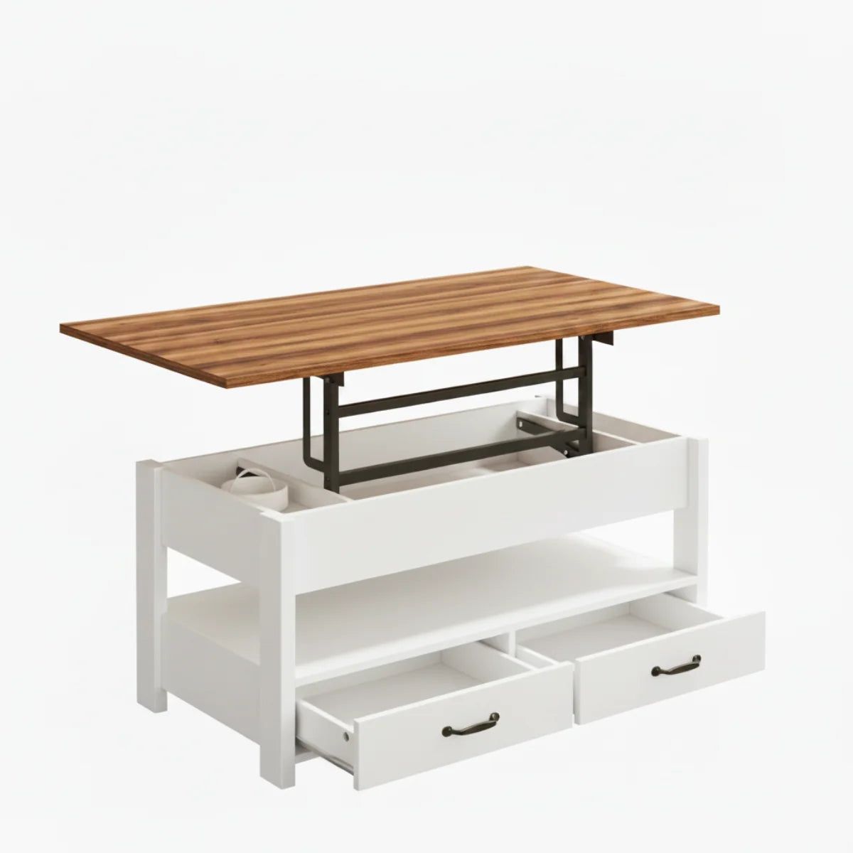 Honey Brown Lift Top Coffee Table With Drawers