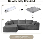 Cloud Sectional Couch with L-Shape Chaise,Modern Modular Sofa with Deep Seat, Upholstered Couches for Living Room Bedroom,No Assembly Required, Beige (Left Facing Chaise)