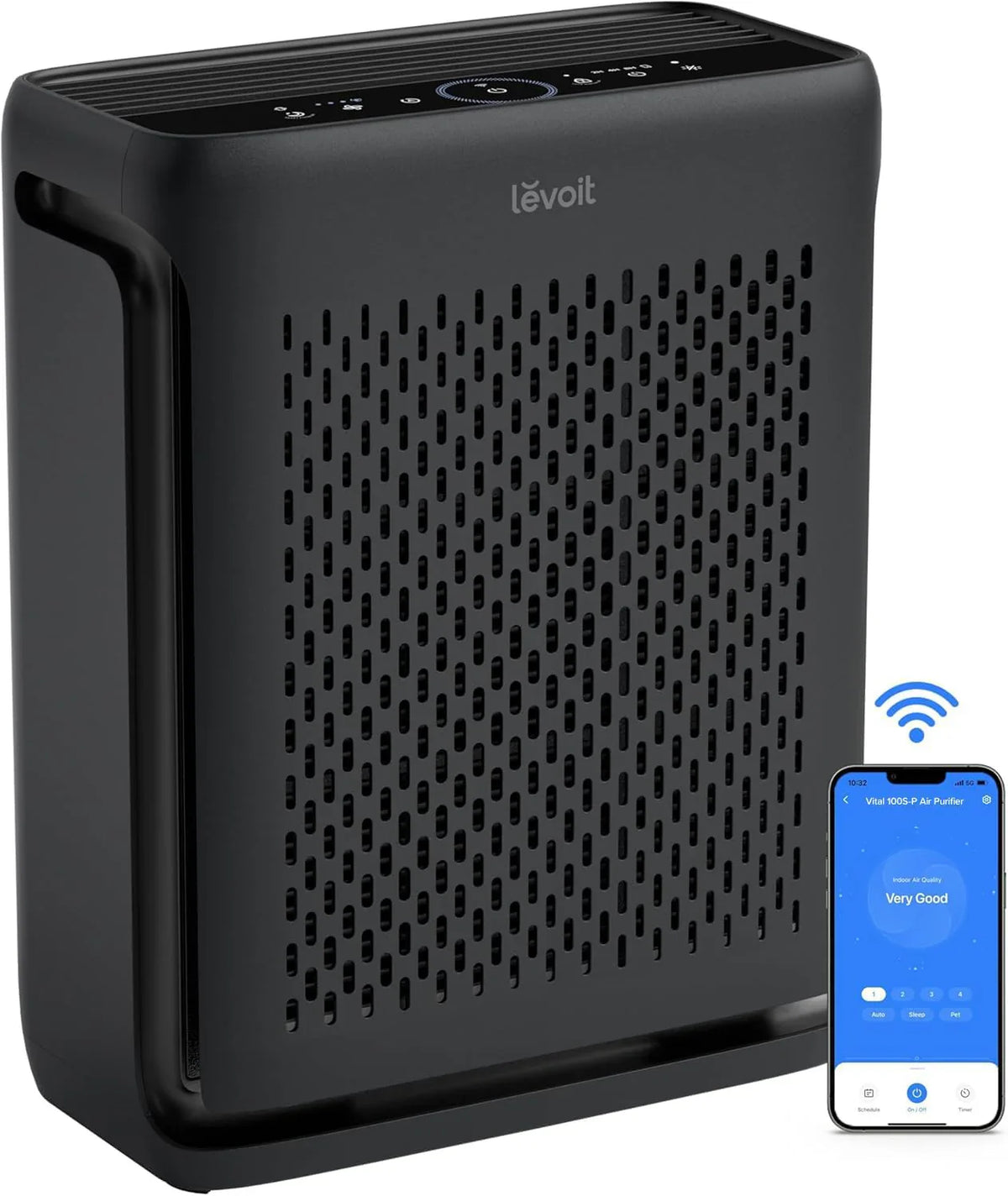 LEVOIT Air Purifier for Home Large Room Up to 1073Ft with Air Quality Monitor, AHAM VERIFIDE, Smart WiFi, Washable Pre-Filter, HEPA Sleep Mode for Pets, Allergies, Dust, Pollen, Vital 100S-P, White