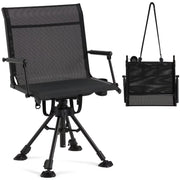 Danrelax 360 Silent Camo Hunting Blind Chair, Armrests, Side Pouch, Telescopic Legs