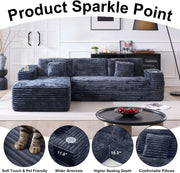 Cloud section sofa with L-shaped recliner modern modular sofa built-in cup holder
