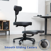 VIVO Cross-Legged Office Chair – Adjustable Height Floor Chair with Back Support for Yoga, Meditation, and ADHD (Black, CHAIR-CL02B-R)