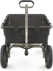 Heavy Duty Poly Utility Dump Wagon Garden Cart w/Pneumatic Tires, 6 Cu Ft - 1200 lb Capacity Outdoor Wheelbarrow for Yard, Landscaping & Gardening, Lawn Tractor or ATV Towable-Gorilla Carts