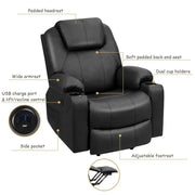 Electric Power Lift Recliner Leather Massage Reclining Sofa Elderly Lift Chair With Lumbar Heating Amp 8 Vibrating Nodes Cup Holder Usb Port - Comfortable And Ergonomic Design