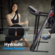 SereneLife Folding Treadmill - Foldable Home Fitness Equipment with LCD for Walking & Running - Cardio Exercise Machine - Preset and Adjustable Programs - Bluetooth Connectivity