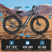 ANCHEER Electric Bike for Adults Peak 1000W Electric Bicycle 48V 15AH Battery Electric Bike 26" x 4.0" Fat Tire