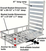 80779 Aluminum Hitch Mount Cargo Carrier with 47′′ Long Ramp, 1 Pack