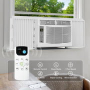 Philodeco 6000 BTU Window Air Conditioner Cool to 250 Sq Ft Intelligent, LED, Remote Control, Easy to Clean Filter