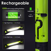 Work Light, 2500LM Bright LED Work Lights, 5200mAh Rechargeable Magnetic Underhood Work Light