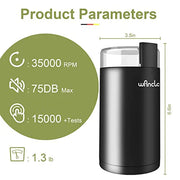 Wancle Electric Coffee Grinder, Quiet Spice Grinder, One Touch Coffee Mill for Beans