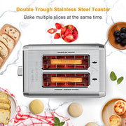 whall Toaster 2 slice Stainless Steel Toasters with Bagel, Cancel, Defrost Function, for Various Bread Types