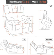 Heated Lift Recliner for Seniors with USB & Cup Holders