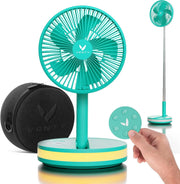 VENTY Portable Fan - Wireless Battery Operated Fan - 4 Speeds - LED Lighting - Carry Case & Remote Control - Cruise Travel - Outdoor Travel RV Power Bank With USB-C Port (Black with Case)