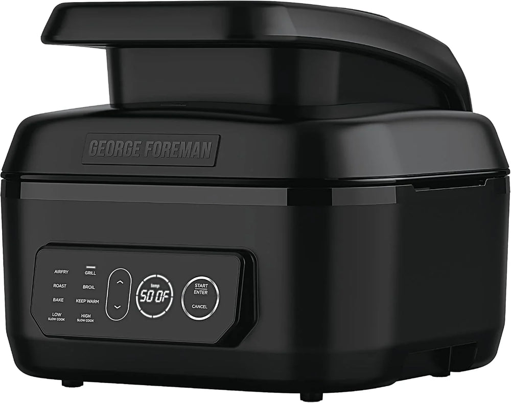 George Foreman Beyond Grill–7-in-1 Electric Indoor Grill with Air Fry Technology, MCAFD800D, Black, Large