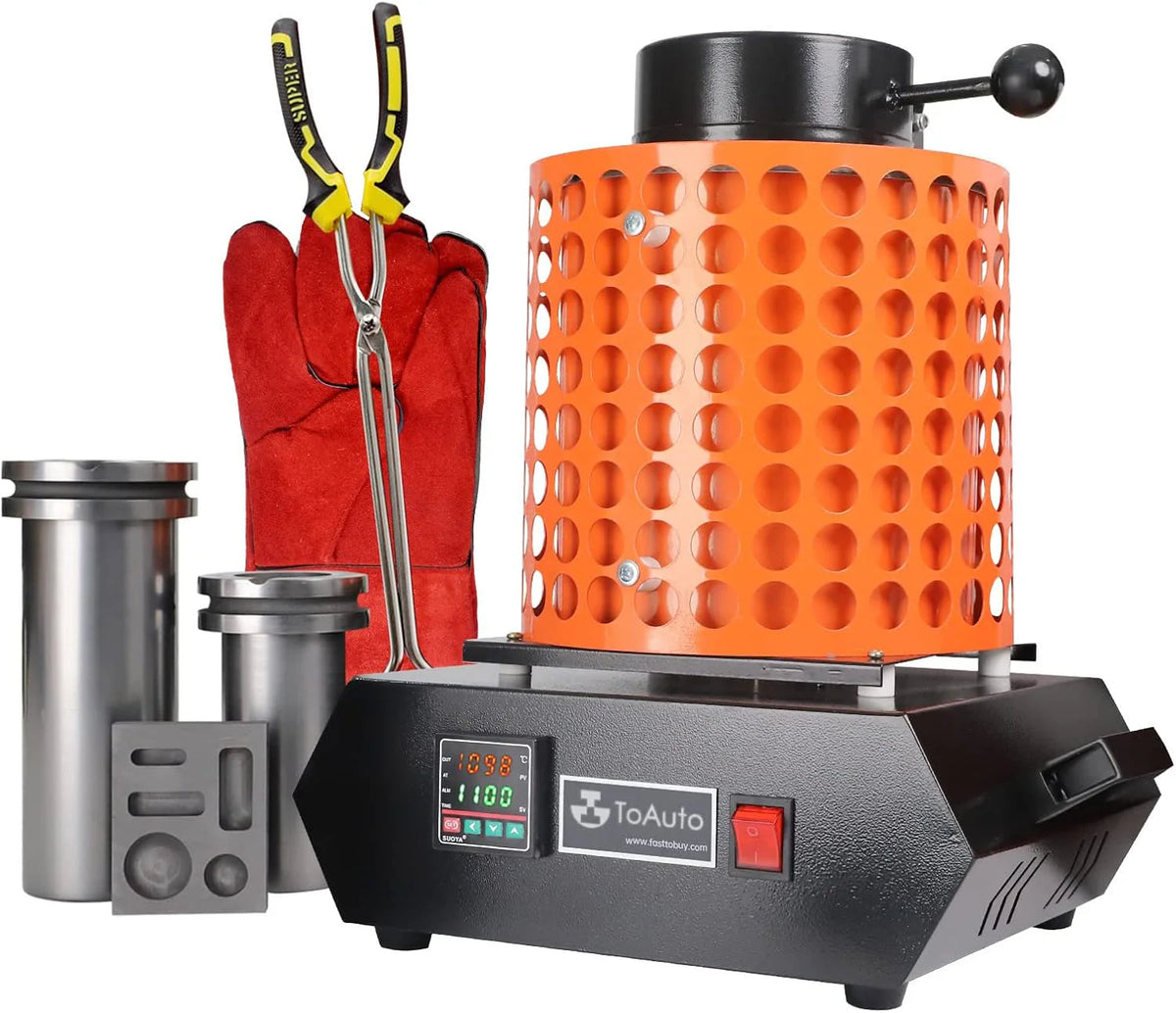 TOAUTO Gold Melting Furnace TGF3000-V1.1, 1+3KG, 1400W, 2100°F