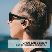 AfterShokz Aeropex Open-Ear Wireless Bone Conduction Headphones with Sport Belt, Cosmic Black, 2.3