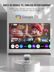 Official Licensed Google TV 4K Smart Projector with WiFi and Bluetooth, VOPLLS Outdoor