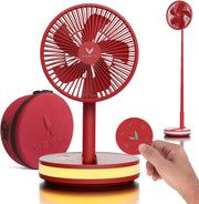 VENTY Portable Fan - Wireless Battery Operated Fan - 4 Speeds - LED Lighting - Carry Case & Remote Control - Cruise Travel - Outdoor Travel RV Power Bank With USB-C Port (Black with Case)