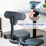 VIVO Cross-Legged Office Chair – Adjustable Height Floor Chair with Back Support for Yoga, Meditation, and ADHD (Black, CHAIR-CL02B-R)