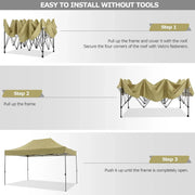 COBIZI 10x20 Heavy Duty Pop up Canopy Tent with 6 sidewalls Easy Up Commercial Outdoor Canopy Wedding Party Tents for Parties All Season Wind & Waterproof Gazebo with Roller Bag,Black(Frame Thickened)