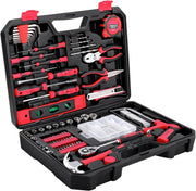 KINGTOOL Home Tool Set Kit - 286 PCS Home Auto Repair Tool Kit with Rolling Tool Box, Mechanic Tool Sets with 21V Max Cordless Power drill, Perfect for Homeowner, Diyer, Handyman