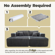 HOOOWOOO Modern Plush Sectional Sofa L-shaped Couch with Removable Ottoman