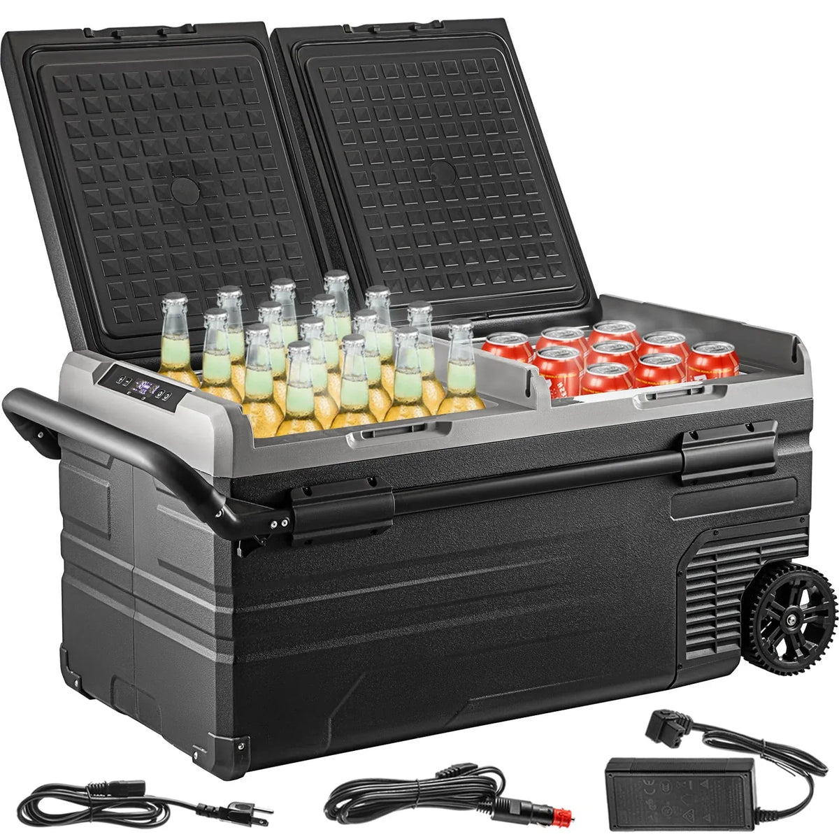 BENTISM 100Qt Portable Car Freezer 95L Refrigerator 12/24V Camping Fridge Freezer