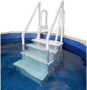 Select Anti-Slip in-Pool Steps | Gray | for Above Ground Swimming Pools | Can Mount to Decks 48" to 54" H | Safety Stairs Capacity Up to 300 lbs