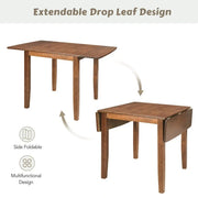 3-Piece Wood Drop Leaf Breakfast Nook Dining Table Set with 2 X-back Chairs for Small Places