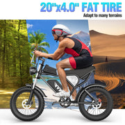 YVY 1500W Electric Bike for Adults, 33MPH 20'' Fat Tire Electric Motorcycle, 48V 20AH Removable Battery, 30 - 60