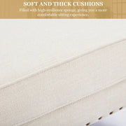 Set of 2 Arm Chair Upholstered Button Tufted Accent Chair with Lumbar Pillow Beige/ Grey/ Light Blue