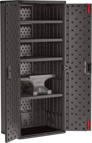 Suncast 19 Cu.Ft Resin Storage Cabinet with Lock, Black, USA Made