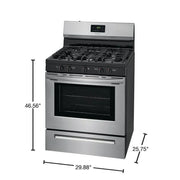 Frigidaire 30 inch (76 cm) wide freestanding 5-burner stainless steel gas hob FCRG3052AS
