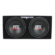 MTX TNE212D 12" Subwoofer (2 Pack) + Monoblock Amplifier (2 Pack) + Amp Wire Kit