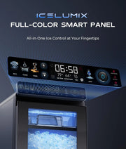 Nugget Ice Maker Countertop, Smart Pebble Ice Machine with APP Control, 44 lbs/24H Soft Pellet Chewable Ice with Self-Cleaning, Stainless Steel.