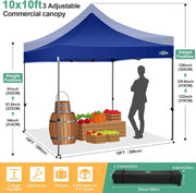 COBIZI 10x20 Heavy Duty Pop up Canopy Tent with 6 sidewalls Easy Up Commercial Outdoor Canopy Wedding Party Tents for Parties All Season Wind & Waterproof Gazebo with Roller Bag,Black(Frame Thickened)