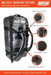UNPLUG Ultimate Adventure Bag -1680D Heavy Duty Waterproof Travel Duffel Bags for Camping, Motorcycle Dry Bag, Waterproof Bags for Boating, Waterproof Duffle Backpack,Tactical Duffle Bag