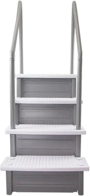 Select Anti-Slip in-Pool Steps | Gray | for Above Ground Swimming Pools | Can Mount to Decks 48" to 54" H | Safety Stairs Capacity Up to 300 lbs